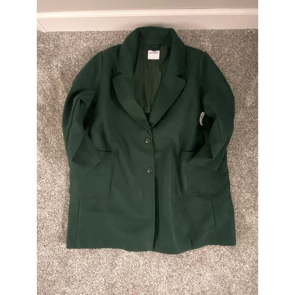 Old Navy Women's Plus Size 3x Double Breast Oversized Peacoat Pockets Dark Green